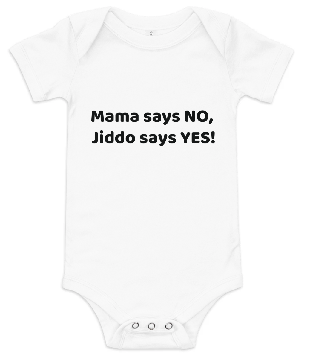 Baby Onesie - Mama Says No, Jiddo Says Yes!