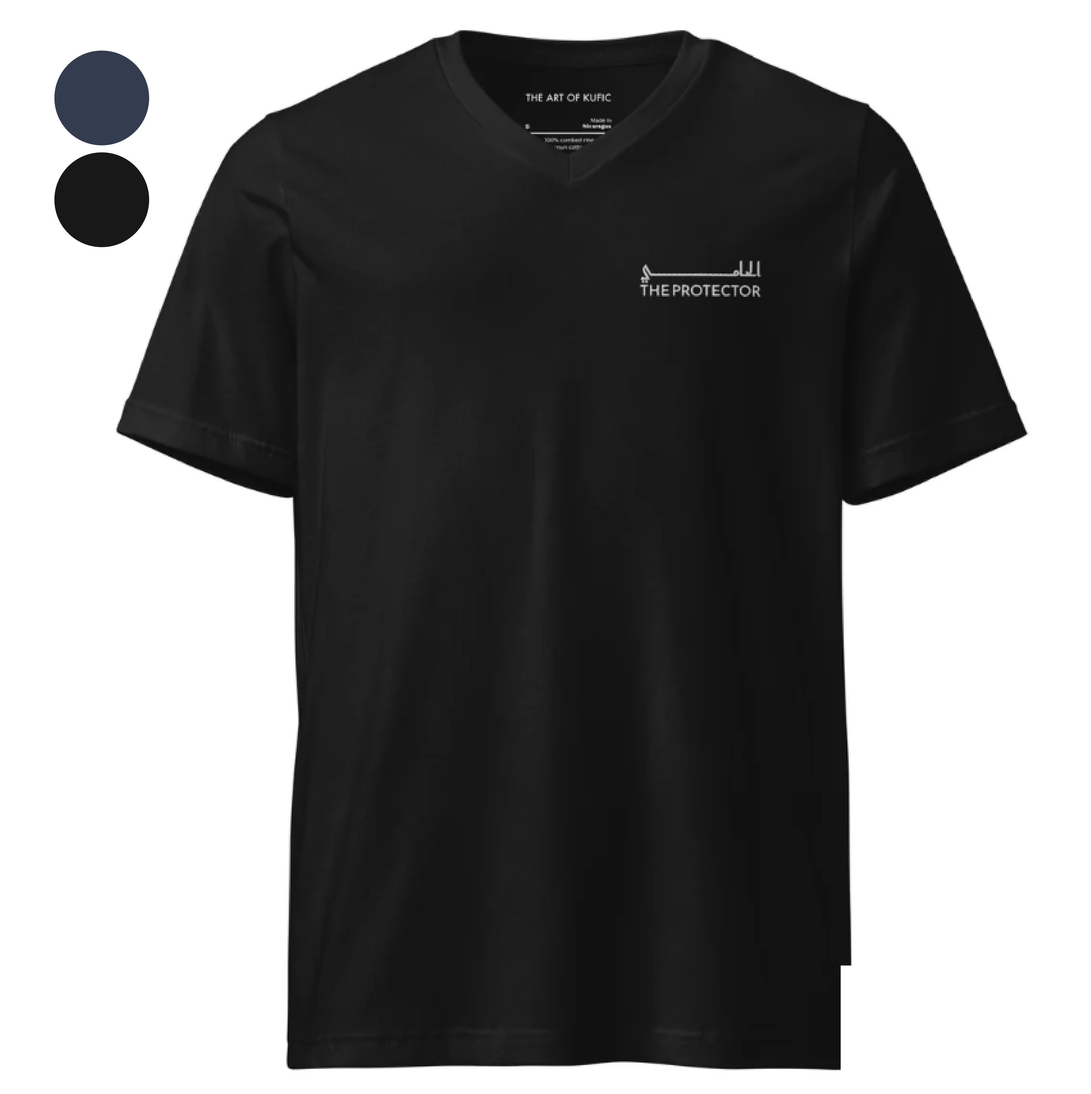 Embroidery V-Neck T-Shirt - THE PROTECTOR | الحامي